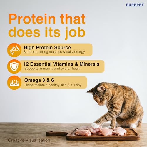 Image of Purepet Adult Dry Cat Food 7kg | Real Chicken Flavour | Taurine for Strong Heart | Supports Skin & Coat | Maintains Urinary pH | Reduces Hairball Formation