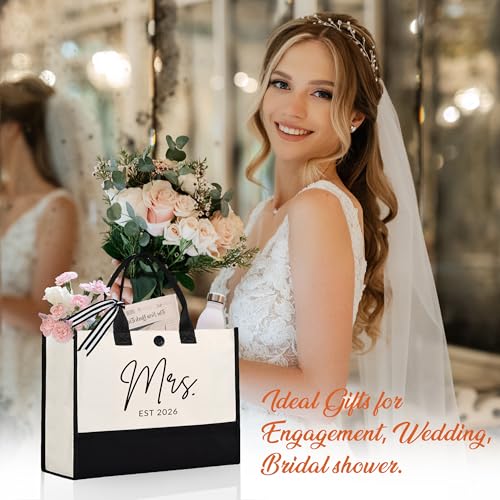 Bolso Tote de Lona Mrs para Novia 2026 miniatura 4