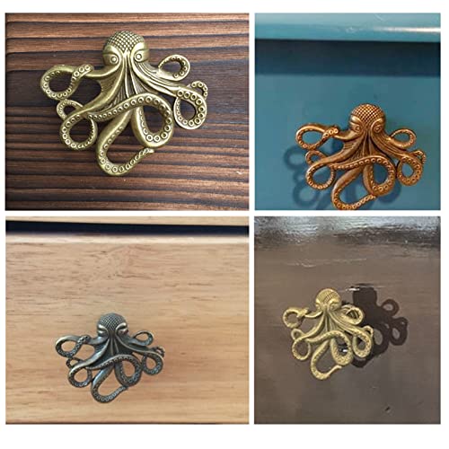 Powerful 4 Pcs Octopuc Drawer Knobs, Vintage Cabinet Knobs Drawer Handles with 8 Pcs Screw, for Dresser Cabinet, Wardrobe - Image 4