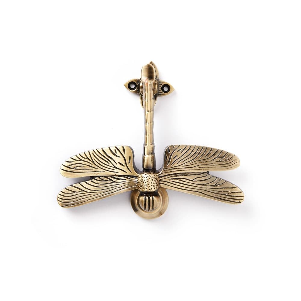 Ab Hardware Antique Brass Dragonfly Door Knocker Solid Quality Front Back Brass Entrance