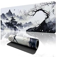 Zindoo XXL Anime Mauspad 900 x 400 mm – Japanische Kirschblüte Schreibtischunterlage– Präzise Mausführung, rutschfest & Genähte Ränder, Perfekt für Büro & Gamer