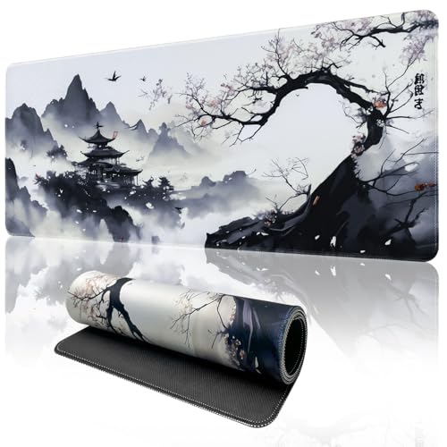 Zindoo XXL Anime Mauspad 900 x 400 mm – Japanische Kirschblüte...