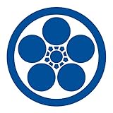 imoninn 家紋ステッカー【丸に梅鉢】017 カッティングタイプ <90mm> 青色