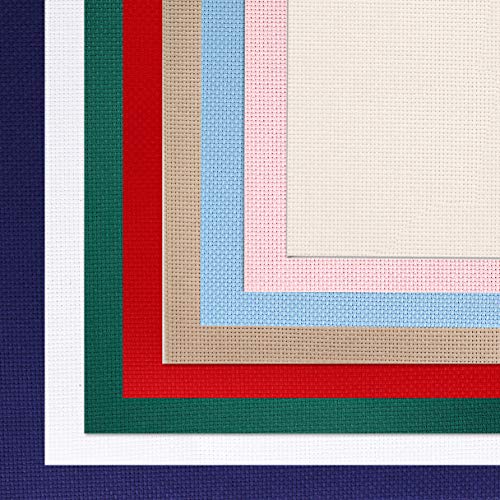 Aida Cloth 14 Count Cross Stitch Fabric 12 By 18 Inch,8 Color #TOP1