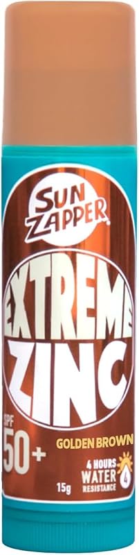 Sun Zapper Extreme Zinc Protetor Solar Facial em Bastão SPF 50+ Golden Brown, 15 g