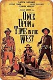 Zunseyu Vintage Tin Sign West Cowboy Once Upon a Time in the West Movie Poster for Cafe Bar Man Cave Garage Home Wall Art Decor Gift Retro Metal Sign 12 X 8 inch