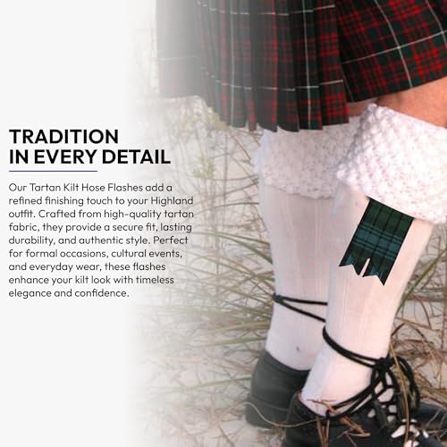 Image of Scottish Tartan Kilt Flashes with Elastic Adjusters