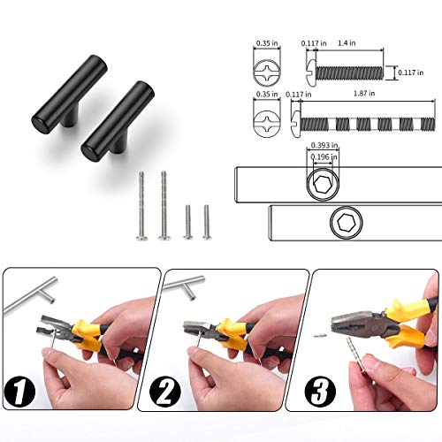 Cabinet Pulls Matte Black Stainless Steel Kitchen Cupboard Handles Cabinet Handles 2”Length, 30-Pack #TOP3