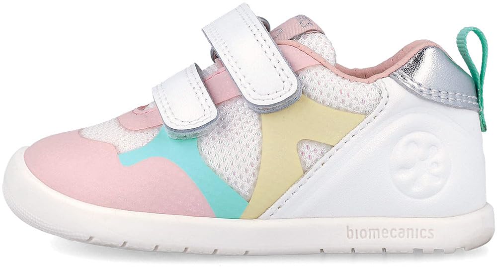 Biomecanics Scarpe Primo Passo 262165,Bianco Multicolore,Punta Larga,Contrafforte al Tallone,Ergonomica