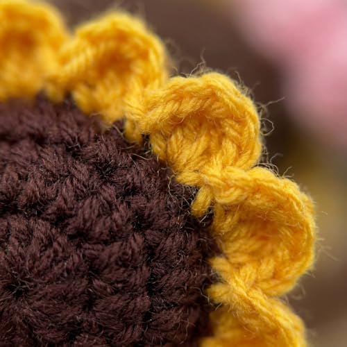 Image of HindCraft Handmade Crochet Flower Bouquet with Sunflower & Red Rose | Artificial Forever Flowers for Decoration | Handmade Gift for Wife, Women, Couples | Birthday Anniversary Wedding Gift