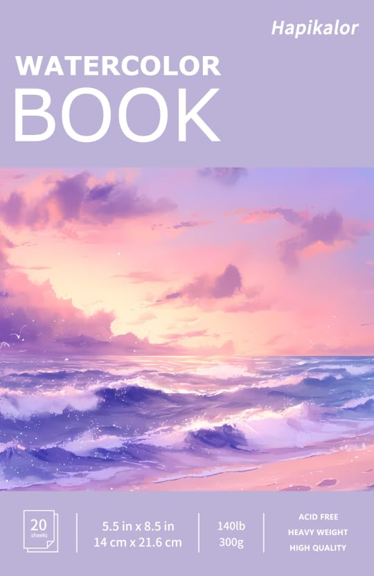 Image of 300gsm Purple Watercolor Paper Pad, 20 Sheets, Single Pad, 5.5x8.5 Inches
