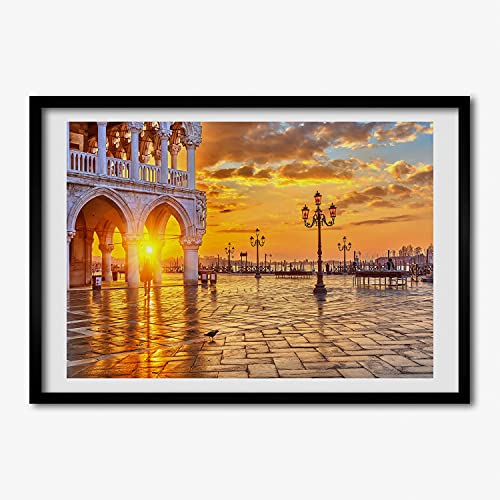 Cadre photo 70x50 cm Venise en bois MDF Tulup pour affiche