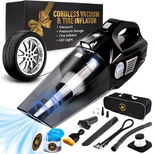 Strayt Mark Car Vacuum Cleaner Cordless, 4-in-1 Portable Handheld Vacuum ...