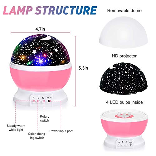 Image of Desidiya 360-Degree Rotating Star Projector, Desk Lamp Multi Colors Changing with USB Cable, Best for Children Baby Bedroom and Party Decorations