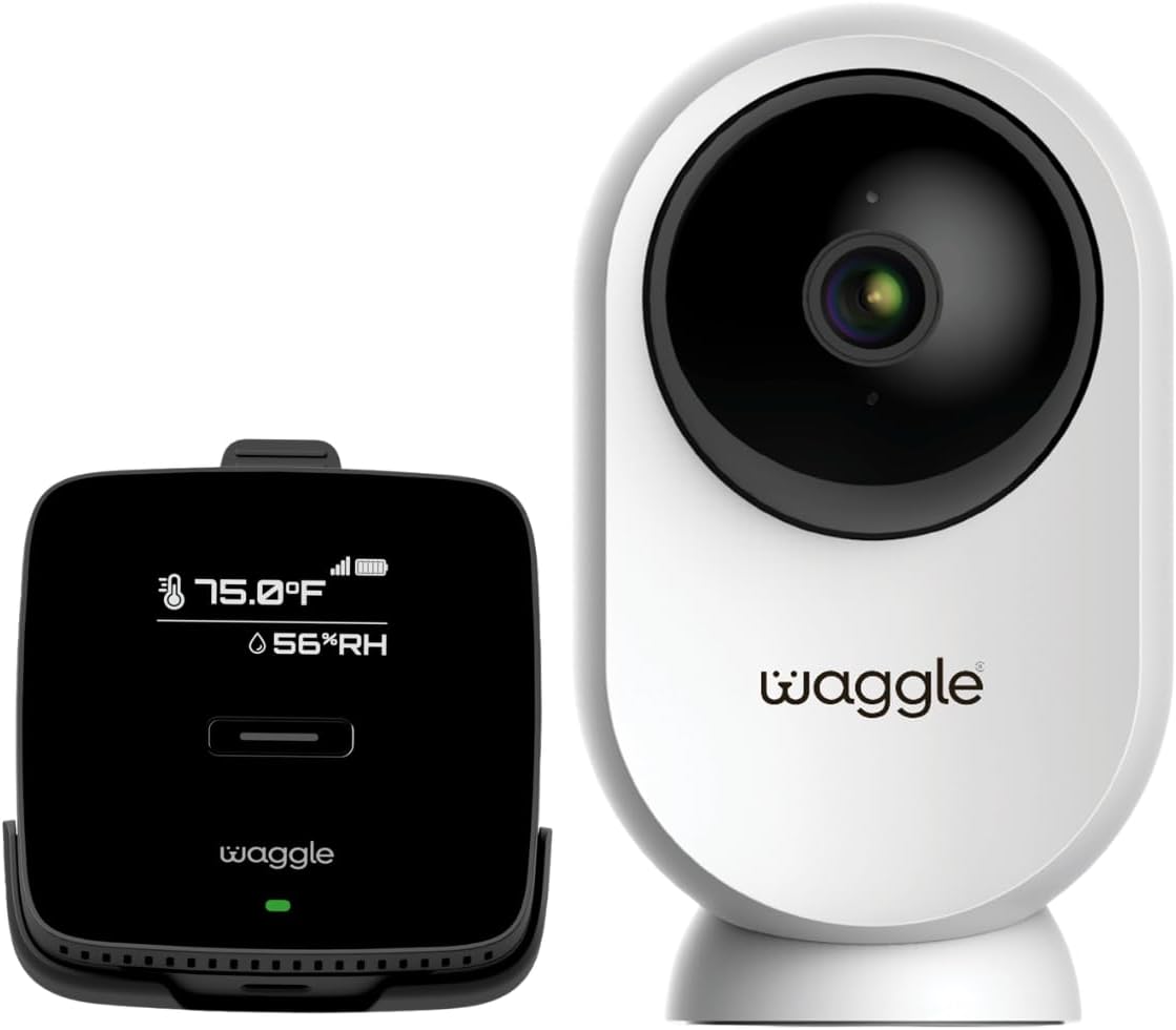 Waggle 4G LTE Pet Monitor Lite + RV Mini Camera - Cellular Temperature & Humidity Monitor, Real-time Alerts - RV/Camper/Van/Car Monitoring - Subscription Required