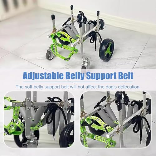 Silla de ruedas para perros ajustable, carrito de soporte completo para patas traseras 4