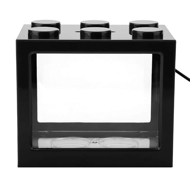 Foto 7 de 7 de Mini pecera, Mini Acuario, Sala de Estar de plástico para Oficina(Black)