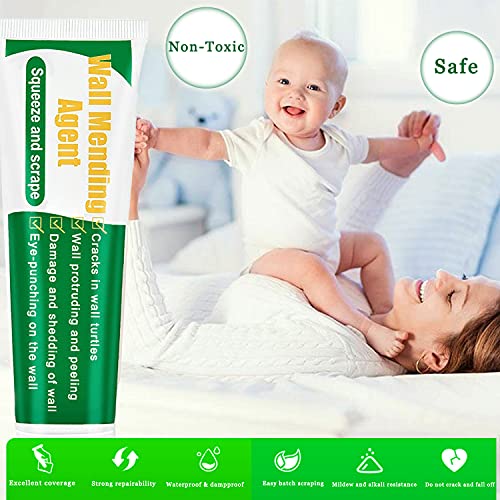 Wall Mending Agent, Drywall Repair Kit With Wall Surface Spackling Paste Quick & Easy To Fill Holes Crack Pinholes Wall Graffiti, Wall Putty Drywall Patch Self-Adhesive Drywall Repair Putty(260G) #TOP4