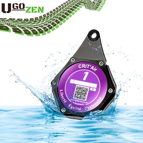 Vignettenhalter Motorrad, Schutz für Offizielle Grüne Umweltplakette, Schutzhülle, Halterung für Vignette, Motiv Crit Air/Offizielle Grüne Umweltplakette, wasserdicht, für Motorrad,Quad,Scooter