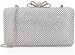 Dexmay Bling Rhinestone Crystal Clutch Purse Bow Clasp Women Evening Bag for Bridesmaid Wedding Party AB silver
