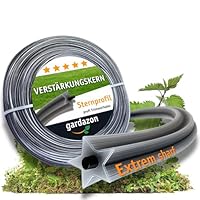 Gardazon Trimmerfaden mit Verstärkung - 2,4mm x 50m Vorsicht - extrem scharf - (Sternprofil) Freischneider Faden Universell - Mähfaden für Motorsense - Ersatzfaden für Rasentrimmer - Nylonfaden
