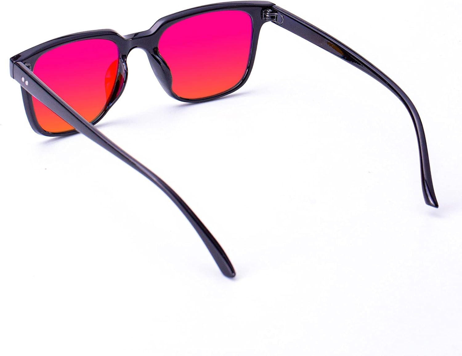Color Blind Glasses for Red/Green Color Blindness, 3D Model, Black Frame with Blue Mirrored Lenses
