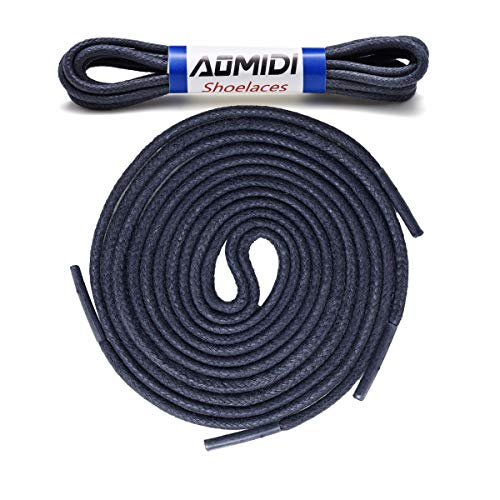 Aomidi Waxed Round Shoelaces (2 Pairs) - For Oxford Dress Shoes Boots Leather Shoe Laces (32" Inches (81 Cm), Tibetan Blue) #TOP11