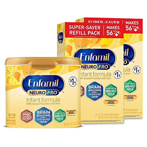 Enfamil NeuroPro Neuropro Infant 83.5oz - 1 Reusable 20.7oz Tub & 2 31.4oz Refill Boxes, 83.5 Ounce