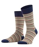 Burlington Herren Fair Isle Baumwolle dünn Gemustert 1 Paar Socken, Blau (Royal Blue 6000), 40-46