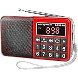 Potencia nominal: 3 (W) Fanuse L238 SW/Am/FM Altavoz Multibanda Receptor de Radio Digital PortáTil Radio EstéReo con Pantalla LED Soporte de Radio 16GB Tarjeta TF Regalo