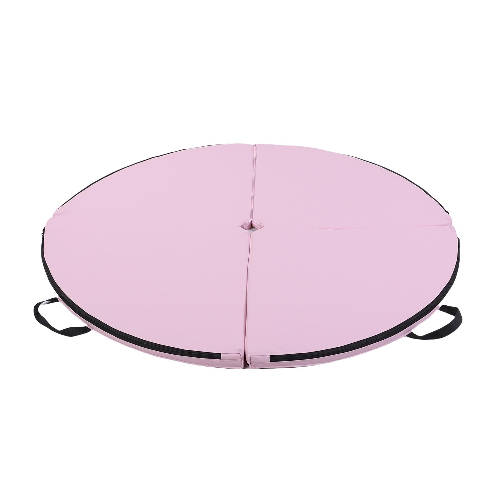 Rengue Mata Crash Pad do Tańca na Rurze 47-calowa, Okrągła, Składana Skóra PU o Grubości 4 Cm z Centralnym Otworem 8 Cm do ćwiczeń w Domowej Siłowni Fitness dla Początkujących