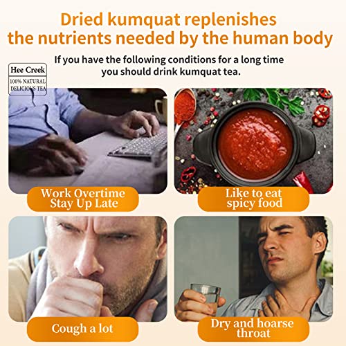 Hee Creek Dried Kumquat Fruit 7.05Oz/200G Natural Kumquats Slices Dry Fruit Tea Orange Peel Flower Nectar Tea For Making Tea & Snacks 金桔干 #TOP5