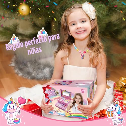 Miniatura 7 de Maquillaje Para Niñas, Juguetes Niños 3 4 5 6 7 8 9 Años Unicornios Para Niñas Maletin Maquillaje Niñas Regalos Niñas 4-10 Años Estuche Maquillaje Regalo Unicornio Cumpleaños Niñas 3-10 Años