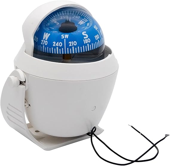 Sea Marine Compass with Mount Compasses Ball Waterproof for Boat Caravan White Sea