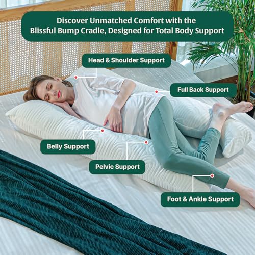 Image of The White Willow Full Body U Shaped Pregnancy Pillow for Pregnant Women-Maternity Pillow for Pregnancy Sleeping-Pregnancy U Shaped Body Pillow-Belly Support Pillow-Gift for Expectant Mother-White