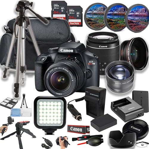 Canon EOS Rebel T100 Cámara DSLR 18MP con lente 18-55mm y accesorios miniatura 1
