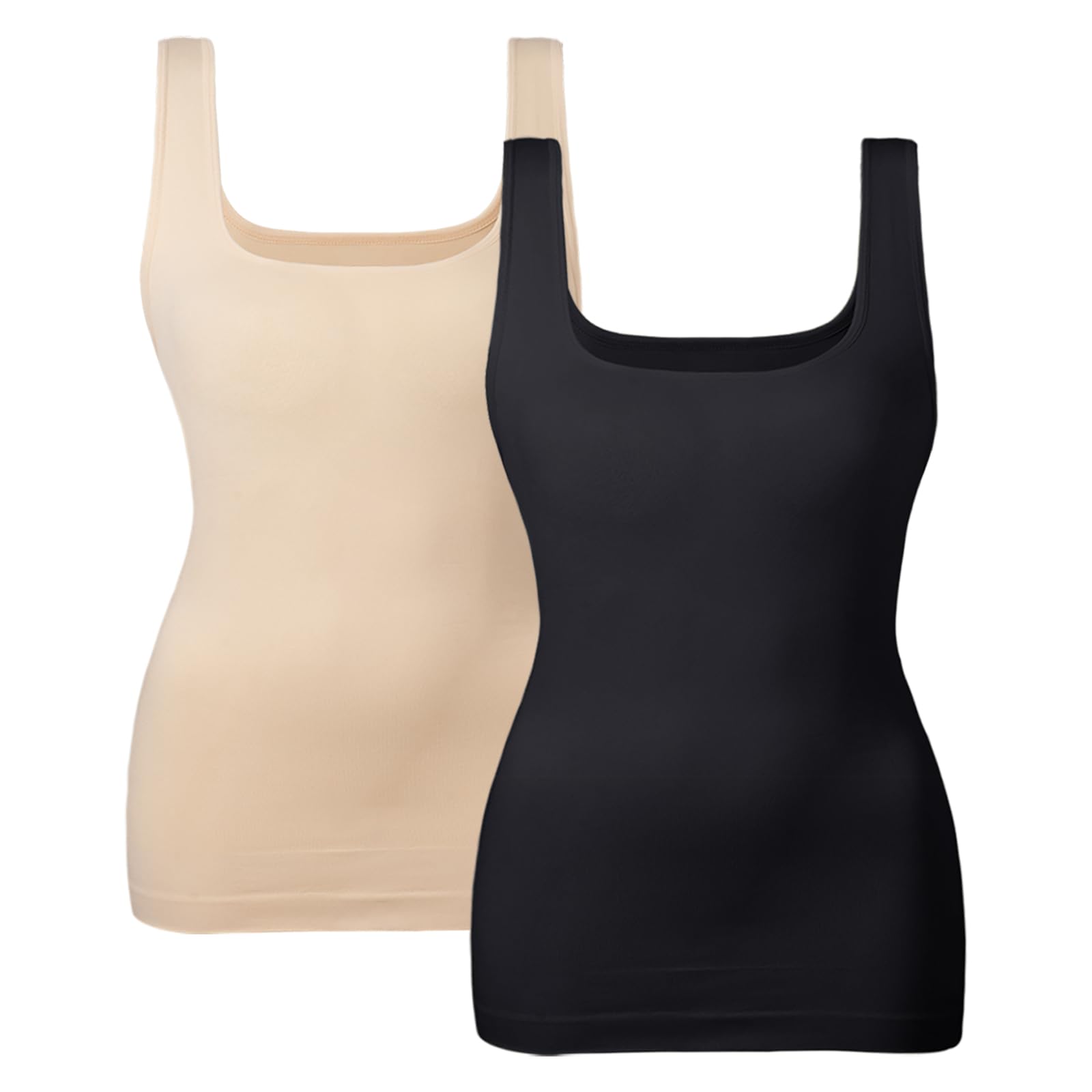 EUYZOU Women's Tummy Control Shapewear Tank Tops Seamless Square Neck
