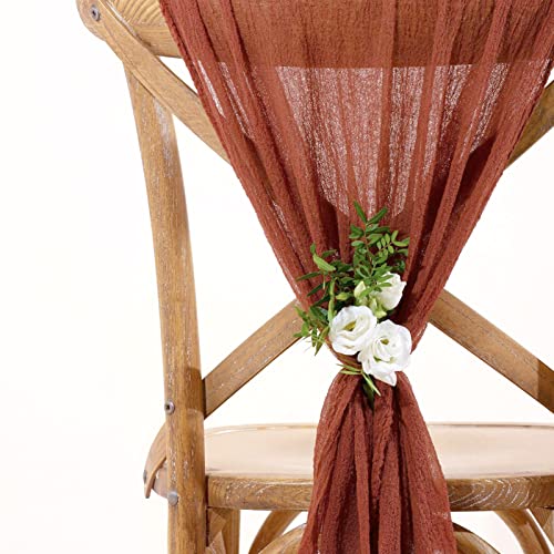 Fixwal Rust Gauze Table Runner, 160In Boho Cheesecloth Table Runner, Rustic Sheer Table Decoration For Birthday Party, Wedding, Bridal Shower And Baby Shower #TOP4