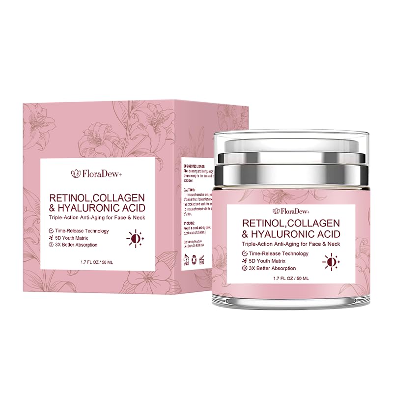 Retinol Collagen Hyaluronic Acid Anti-Aging Wrinkle Cream for Face & Neck Moisturizer Face Cream for Women 1.7 FL OZ - Image 9