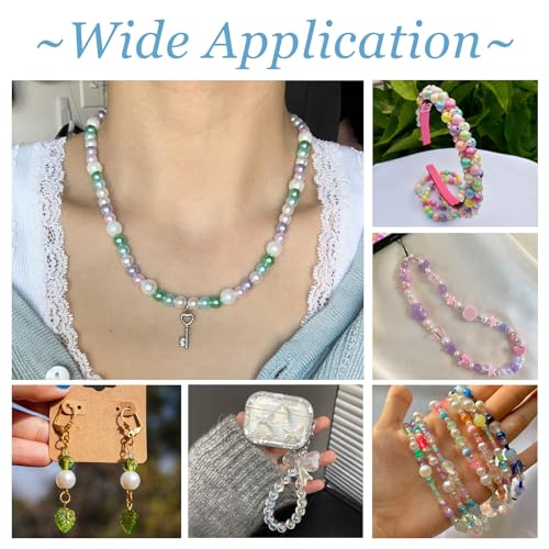 Boutigem 280Pcs Imitation Pearl Opaque Plastic Round Beads Transparent Crackle Beads Faceted Round Acrylic Beads for DIY Bracelet Necklace Jewelry Making - Image 3