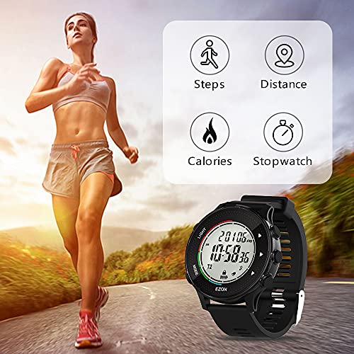 Ezon Digital Sport Watch With Pedometer Stopwatch Heart Rate Monitor Timer Waterproof 50M For Outdoor Running T045A11 #TOP4