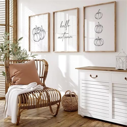 Posters noir et blanc modernes AQCQDQ | Lot de 3 toiles murales 40x50 cm sans cadre