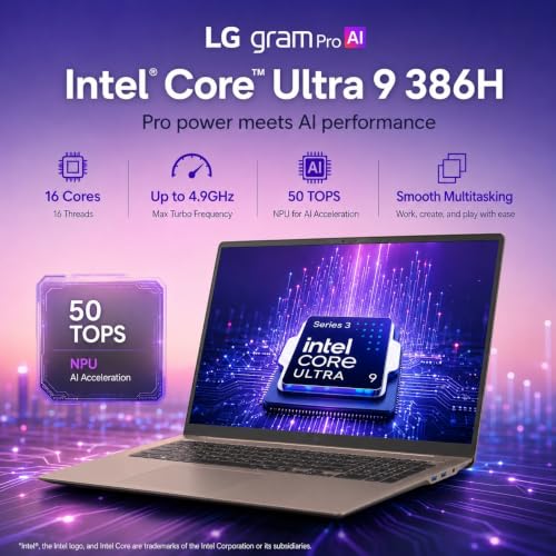 Image of LG gram Pro Max Gaming Laptop, Core Ultra 9 386H, RTX 5050, 32GB, 1TB SSD