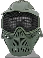 Vista 1 de UK Arms Airsoft Tactical Face Airsoft Máscara de equipo de protección con visera y protección ocular - OD