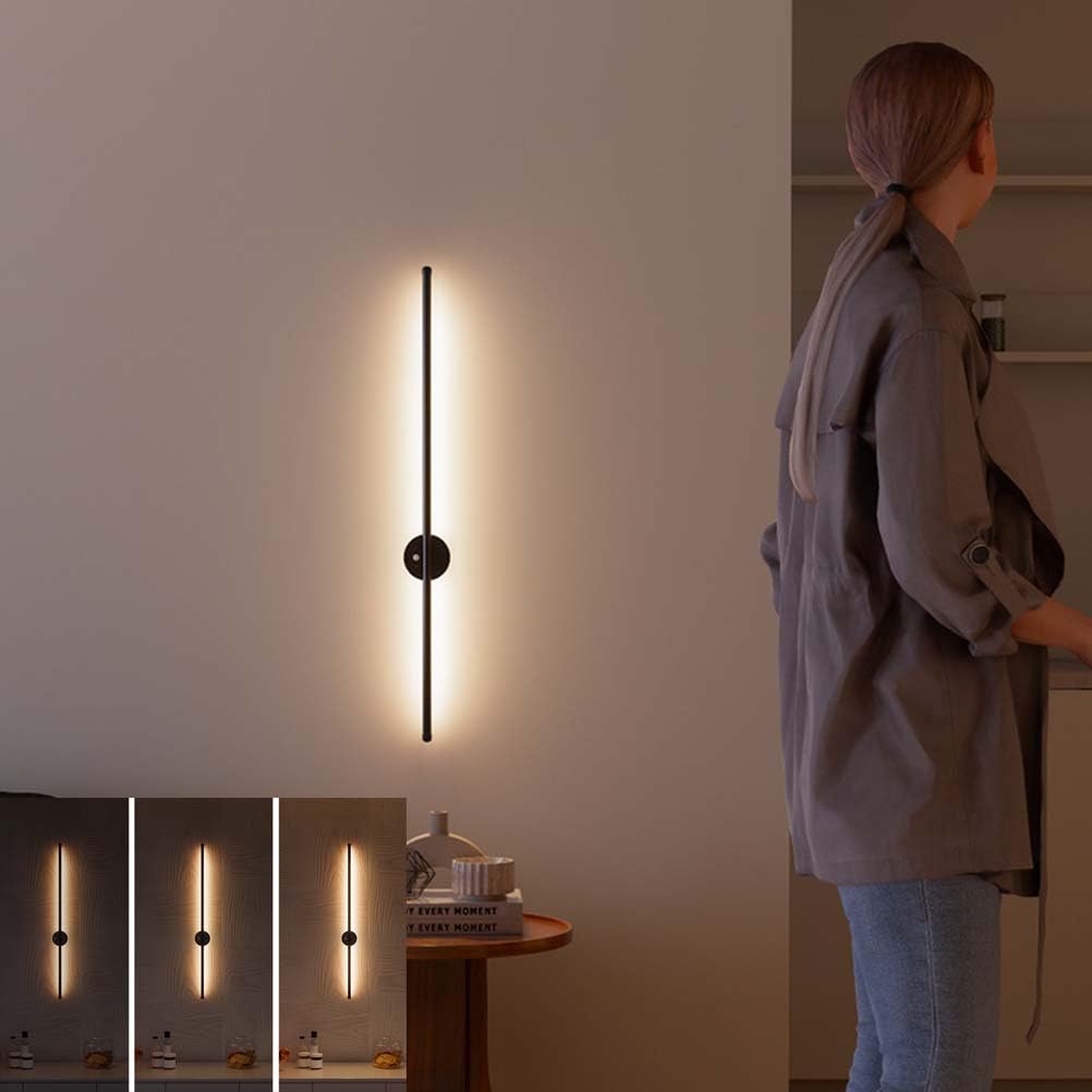 Lampada da parete con sensore di movimento, interruttore touch, design magnetico, lunga lampada a LED per illuminazione da parete decorativa per interni, ad alta efficienza energetica per soggiorno
