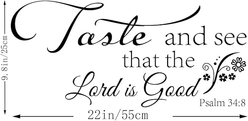 Miniatura 4 de Taste and See That The Lord is Good Salmo 34:8 - Calcomanías de vinilo para pared, con versículos de la Biblia, citas con lema cristiano para
