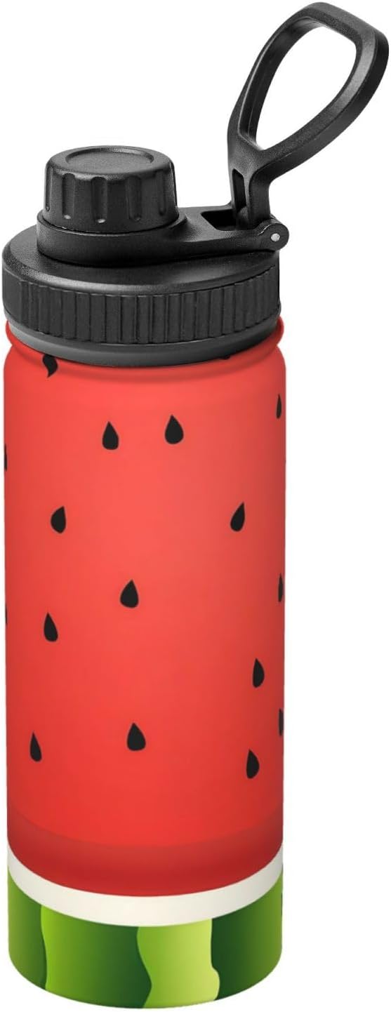 Watermelon Water Bottle,18oz Vacuum Insulated Stainless Steel Water Bottles for Women Men,Suitable as a Present
