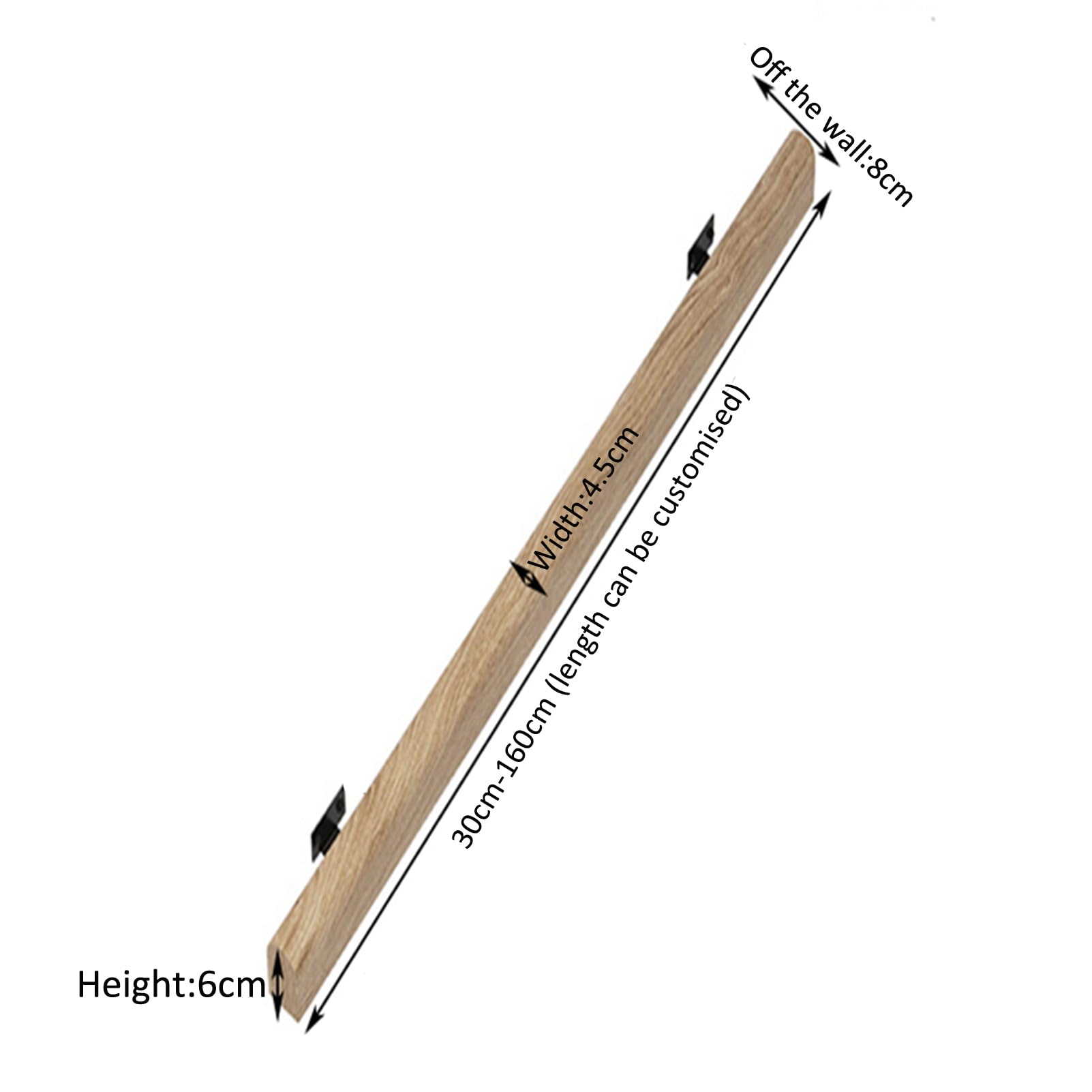 Handlauf Holz Innen Wasserdicht Rutschfest Sicherheit Haltegriff Handläufe für Treppen Treppenhandlauf Holzhandlauf mit Halterungen Treppengeländer für ältere Menschen Loft (150CM)