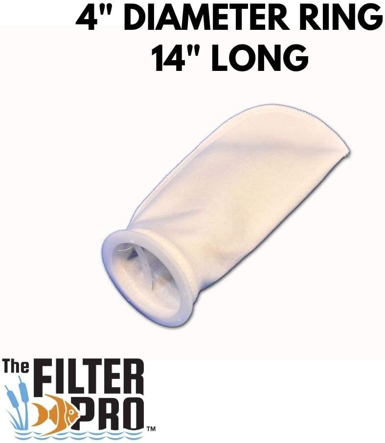 Filter Sock, 100 Micron, 4" Flange x 14" Long, 10 Pack, Perfect for Aquariums, Made in USA