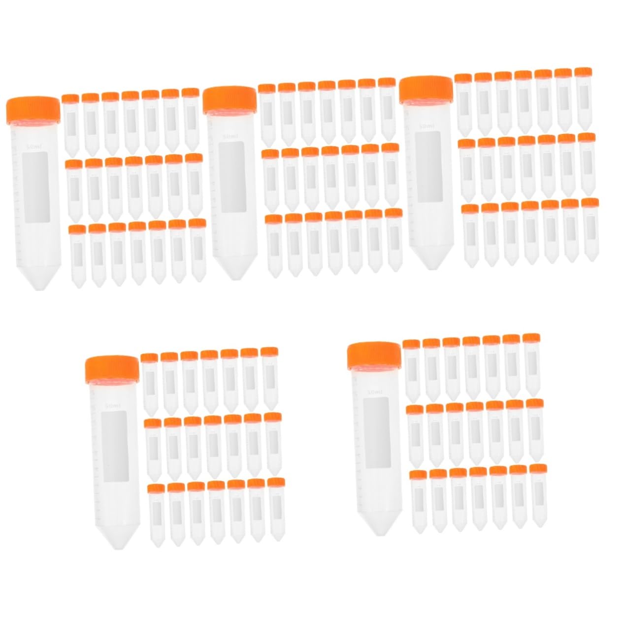 125pcs Conical Tubes Leak Screw Caps Graduated Lab Storage Containers for Precise Measurements for Centrifugation and Sample Integrity